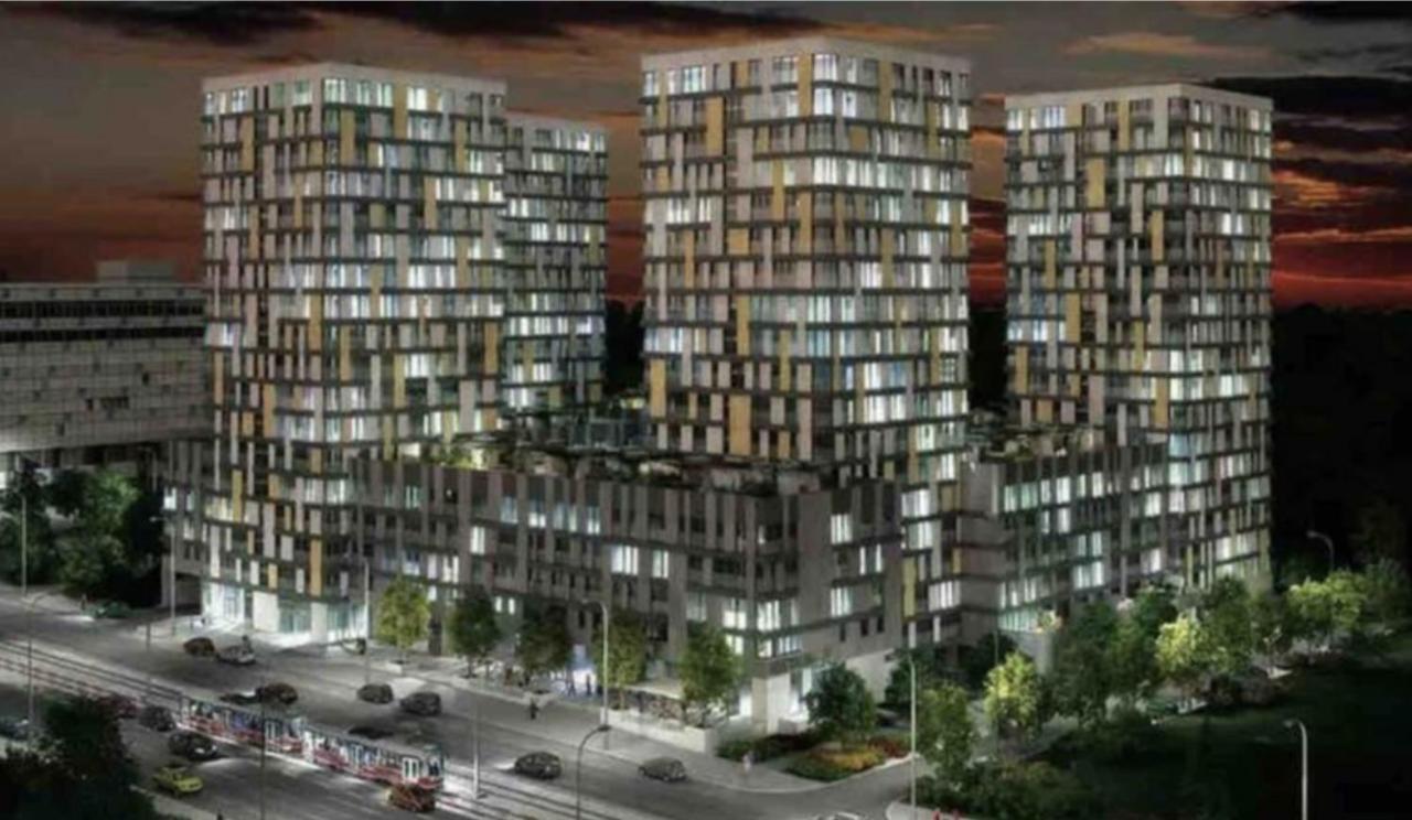 Residence Garden Tower S Balkonem, Garaz Praag Buitenkant foto
